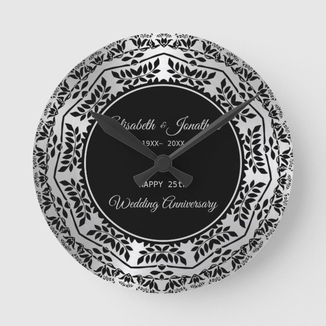 Horloge Ronde Mandala feuille 25e anniversaire (Recto)