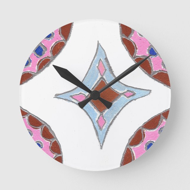 Horloge Ronde Mandala Oil Peinture Art Imprimer (Recto)