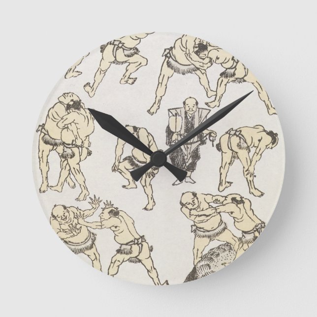 Horloge Ronde Manga: studies of gestures and postures of wrestle (Recto)