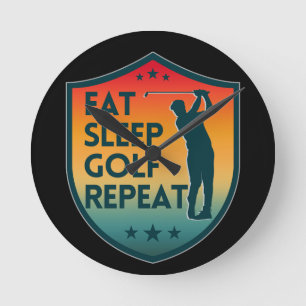 HORLOGE RONDE MANGER DORMIR GOLF RÉPÉTER