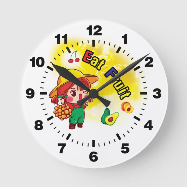 Horloge Ronde Mangez le fruit de l'horloge (Recto)