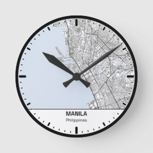 Horloge Ronde Manila Clock City Line Art