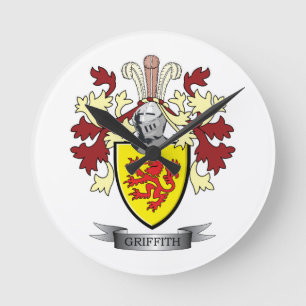 Horloge Ronde Manteau de crête de famille de Griffith des bras
