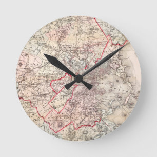 Horloge Ronde Map: Boston, 1883