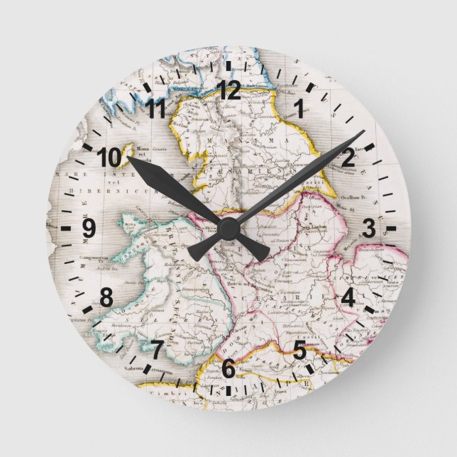 Horloge Ronde Map of England Britannia Antiqua (Recto)