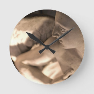 Horloge Ronde Marble Angel Sculpture Art Imprimer