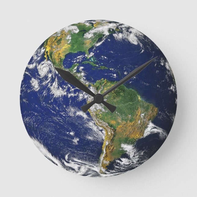 Horloge Ronde Marbre bleu_monde entier entre vos mains (Recto)