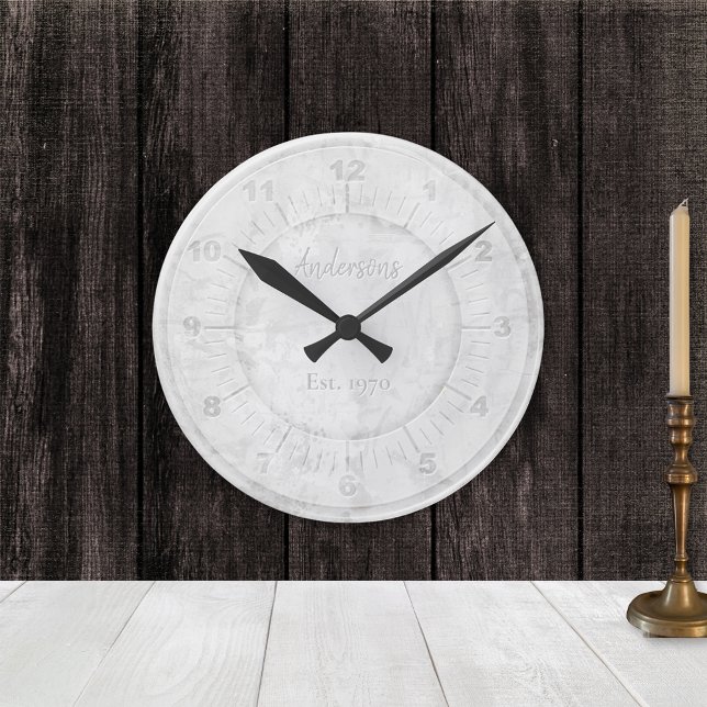 Horloge Ronde Marbre en pierre Faux Personnalisé (Créateur téléchargé)