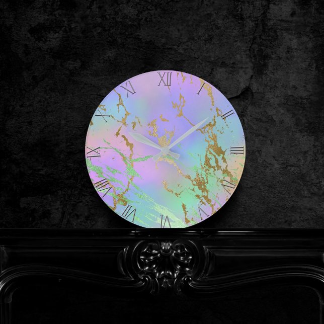 Horloge Ronde Marbre millénaire | Playbow Pastel Ombre (Créateur téléchargé)