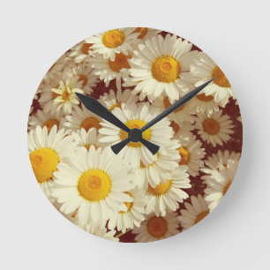 Horloge Ronde marguerites vintages