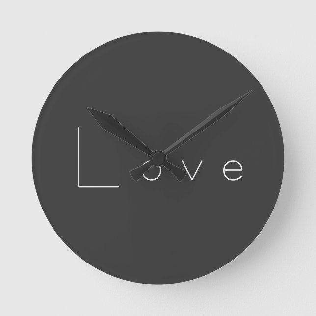 Horloge Ronde Mariage d'amour gris blanc élégant (Recto)