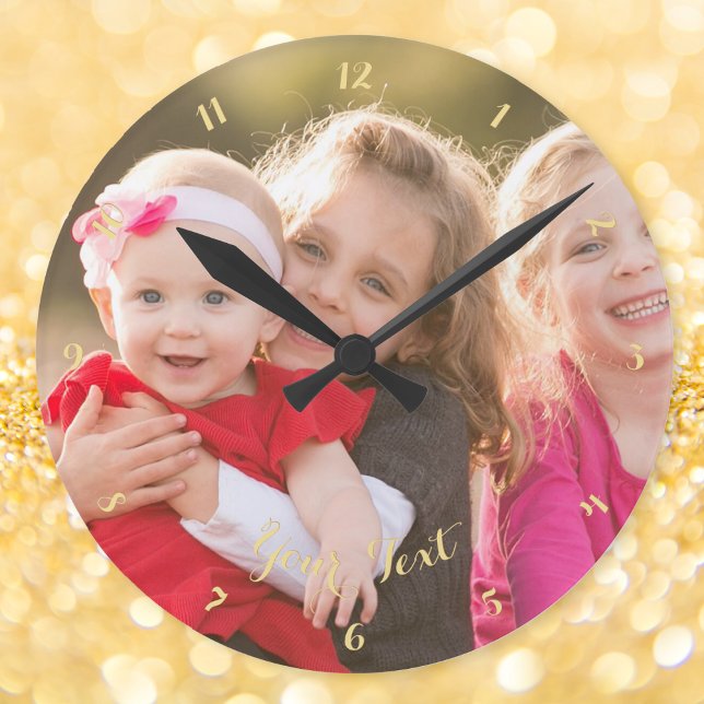 Horloge Ronde Mariage sur mesure Couple d'anniversaire Photo de  (Custom Weddings Anniversary Couple Family Photo Round Clock)