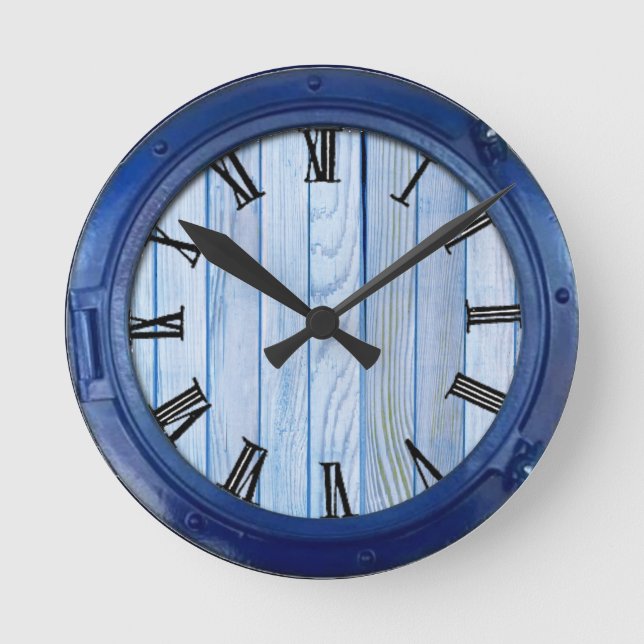 Horloge Ronde Marine texturé, poisson, Corail rose (Recto)