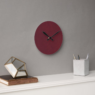 Horloge Ronde Maroon Swirl
