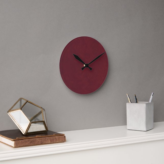 Horloge Ronde Maroon Swirl (Bureau)