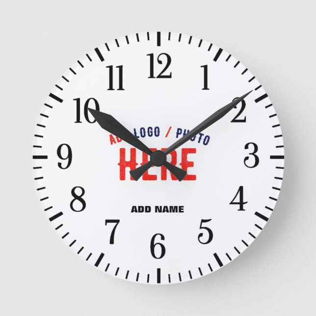 HORLOGE RONDE MARQUE BLANCHE MODERNE ET PERSONNALISABLE VÉRIFIÉE (Recto)