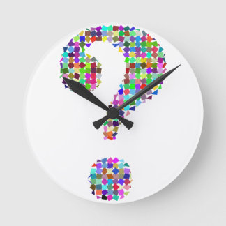Horloge Ronde Marque d'interrogation Rainbow Splatter