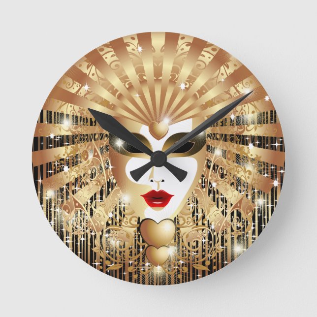Horloge Ronde Mask de la Fête du Venice Carnival (Recto)