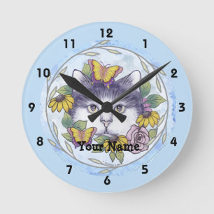 Horloge Ronde Masquer l'horloge du chat