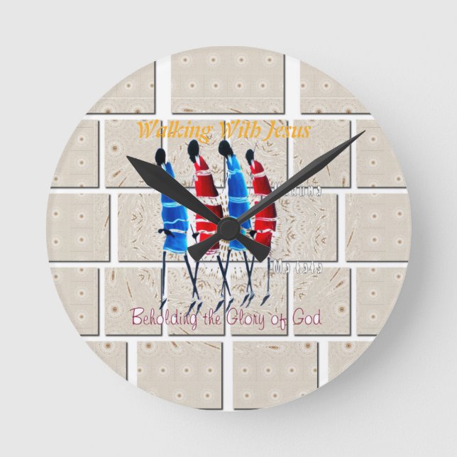 Horloge Ronde Massai Morans art chrétien Imprimer (Recto)