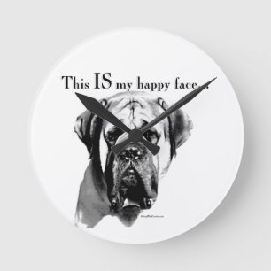 Horloge Ronde Mastiff Joyeux visage
