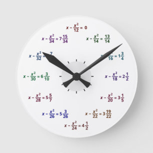 Horloge Ronde Math Clock (AM-PM)