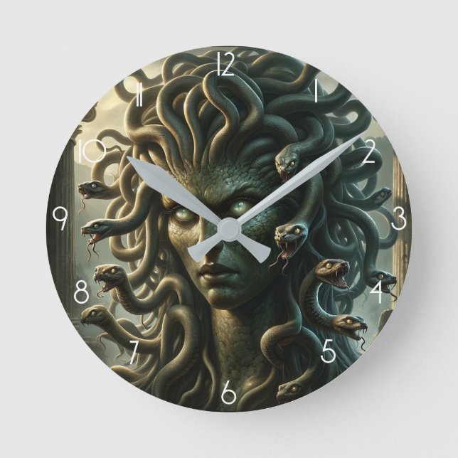 Horloge Ronde Medusa Stare de la mort Tête des serpents (Recto)