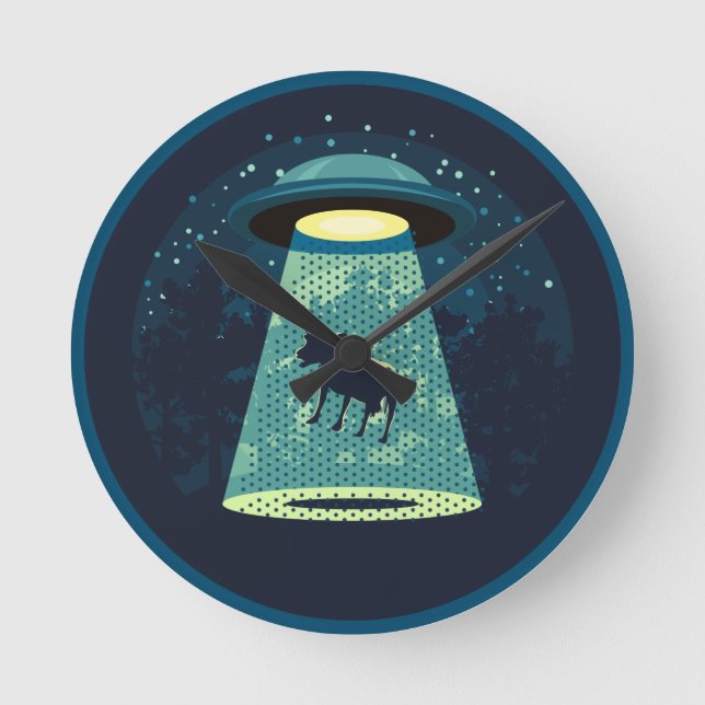 Horloge Ronde Méfiez-vous des ovnis (Recto)
