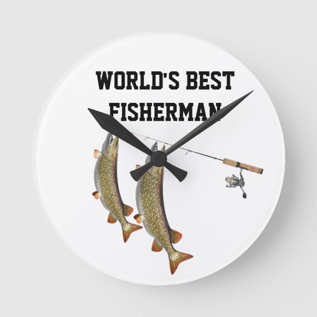 HORLOGE RONDE MEILLEUR MONDE **FISHERMAN** COOL CLOCK (Recto)