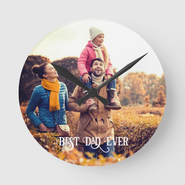 Horloge Ronde Meilleur papa jamais personnalisé Fête des pères p (Recto)