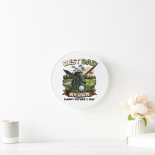 Horloge Ronde Meilleur Papa Par Golf Papa Drôle