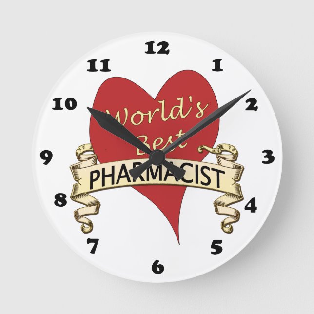 Horloge Ronde Meilleur pharmacien du monde (Recto)