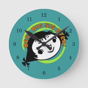 Horloge Ronde Meilleure grande soeur jamais rétro
