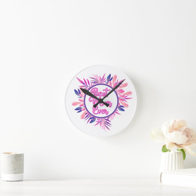 Horloge Ronde Meilleure maman jamais (Maison)