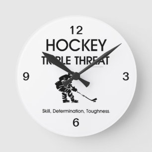 Horloge Ronde Menace SUPÉRIEURE de triple d'hockey