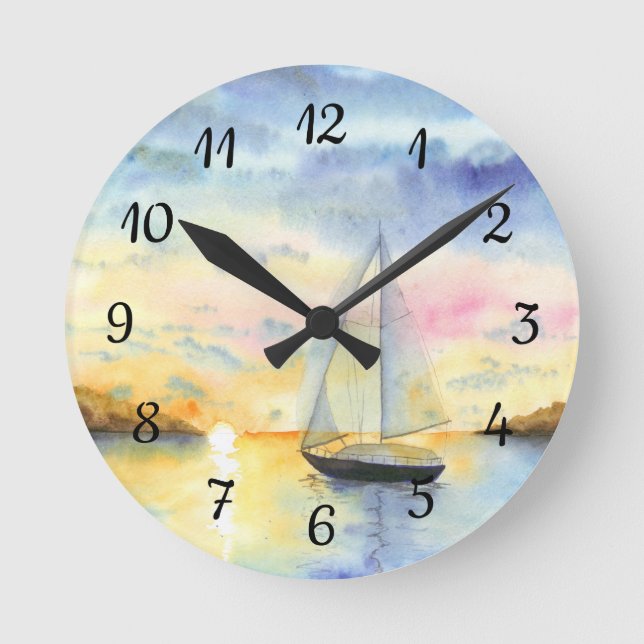 Horloge Ronde Mer au coucher du soleil (Recto)