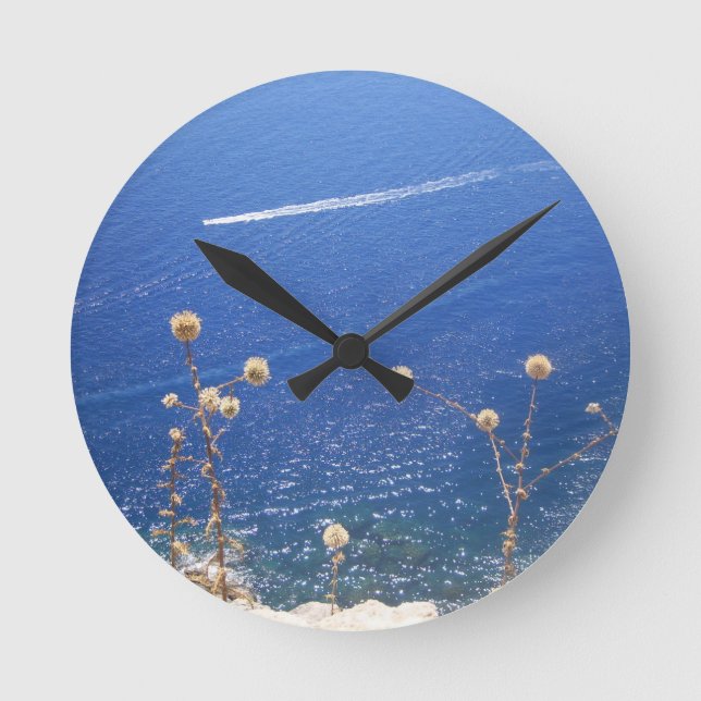 Horloge Ronde Mer bleue grecque  (Recto)