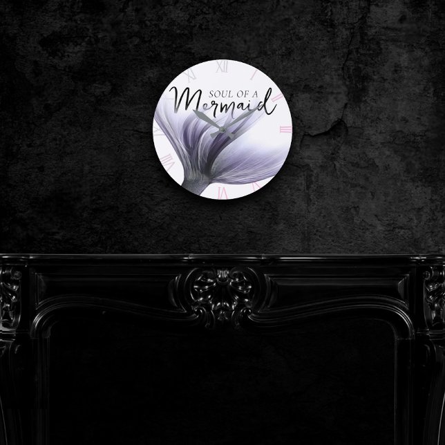 Horloge Ronde #MermaidLife âme d'une sirène | Citer pourpre (Créateur téléchargé)