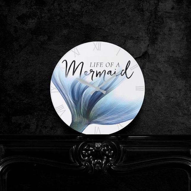 Horloge Ronde #MermaidLife d'une sirène | Citation de la queue b (Créateur téléchargé)