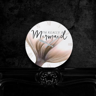 Horloge Ronde #MermaidLife Im Really a Mermaid   Rose Gold Tail