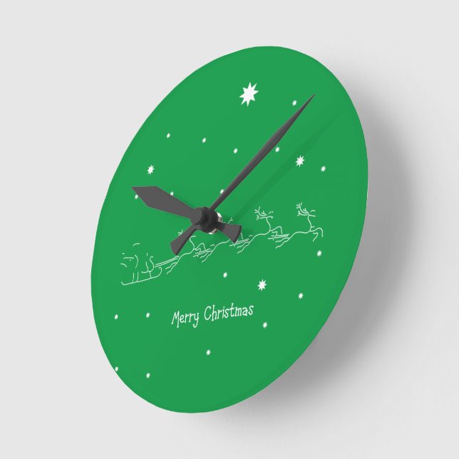 Horloge Ronde Merry christmas (Angle)