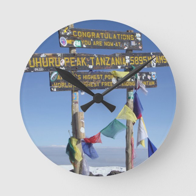 Horloge Ronde Message sur le Sommet du Kilimandjaro kenya (Recto)