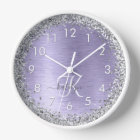 Métal brossé violet Parties scintillant d'argent N