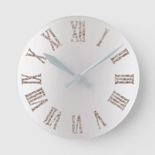 Horloge Ronde Métal minimal argenté gris de parties