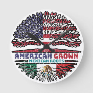 Horloge Ronde Mexico Mexican US American États-Unis Tree