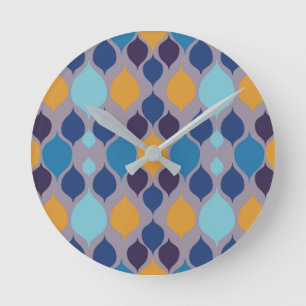 Horloge Ronde Mi-siècle 1960 Géométrique Pastel
