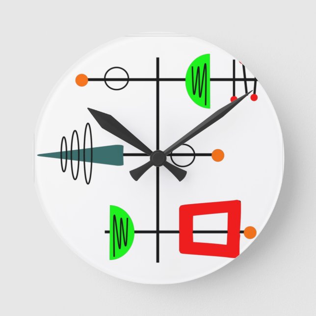 Horloge Ronde Mi-siècle moderne mobile (Recto)
