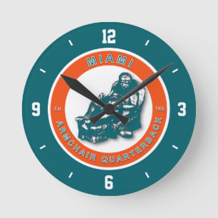 Horloge Ronde Miami Armchaise Quarterback Football Wall Clock