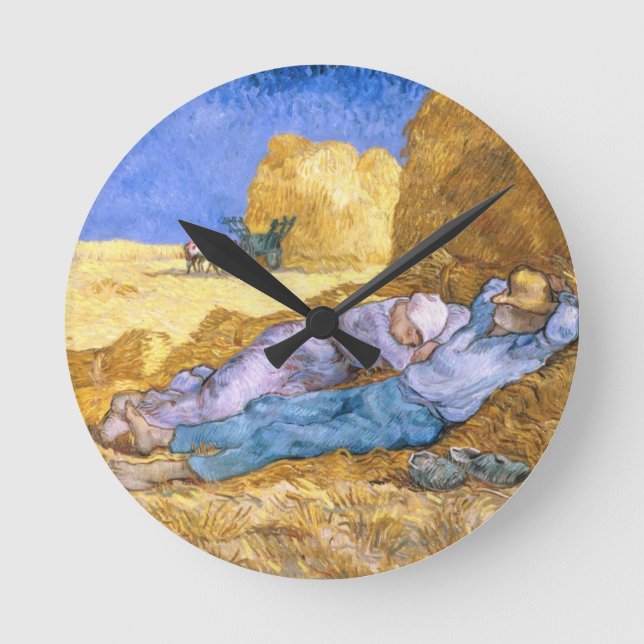 Horloge Ronde Midi de Vincent van Gogh |, la sièste, après (Recto)