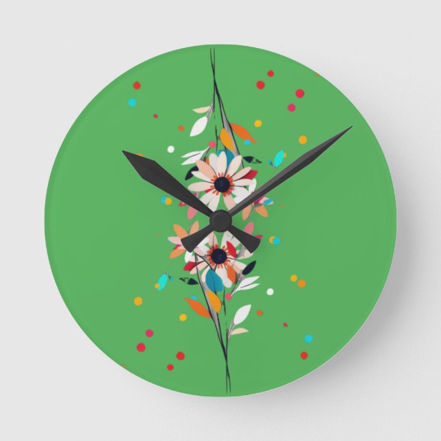 Horloge Ronde Midnight Bloom Whispers of Color Floral Echo in th (Recto)